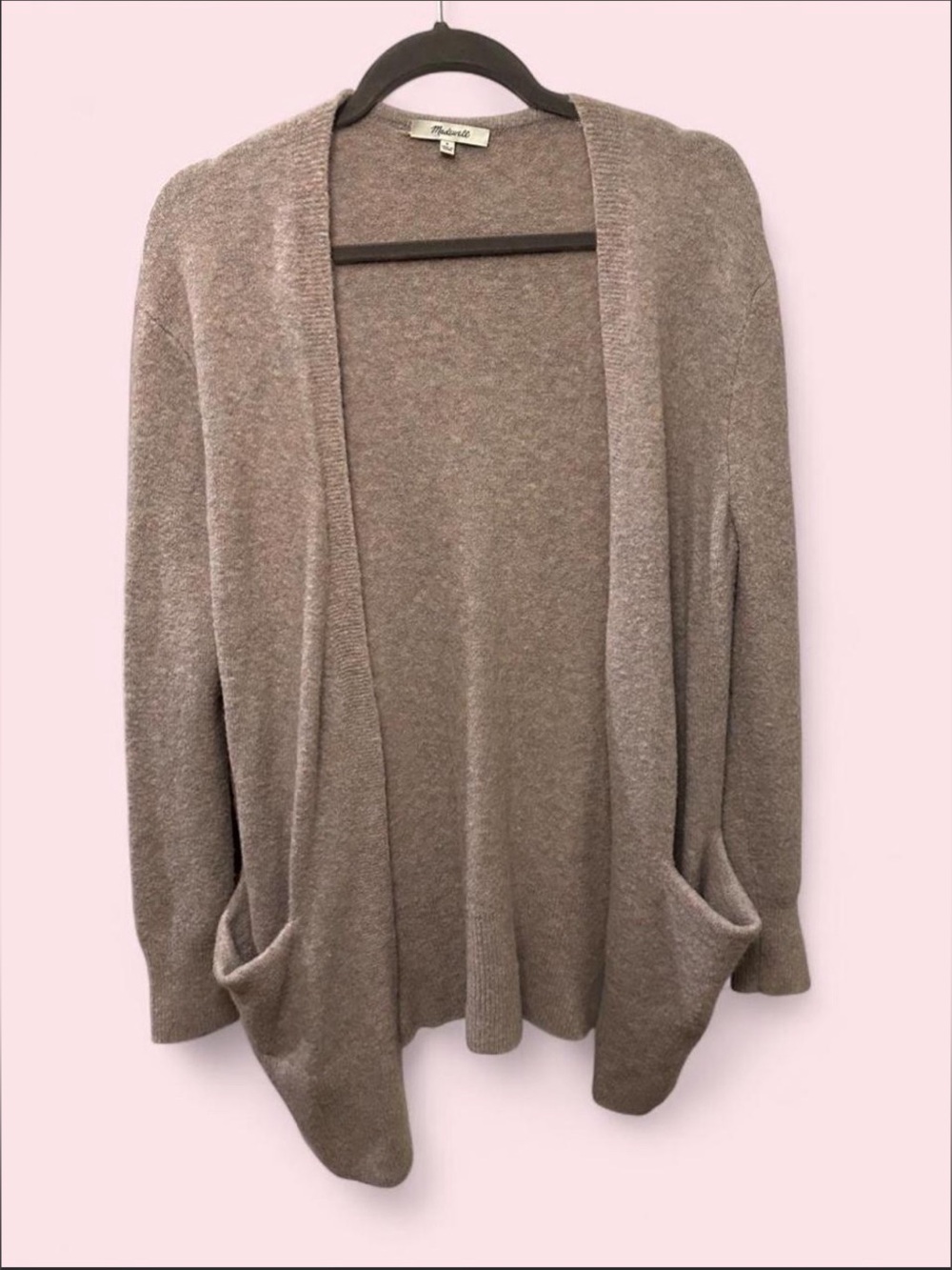 Madewell Cozy Walker Cardigan Light Purple/Brown